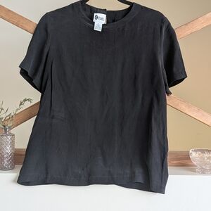 EHL 100% Silk Black Short Sleeve Tee